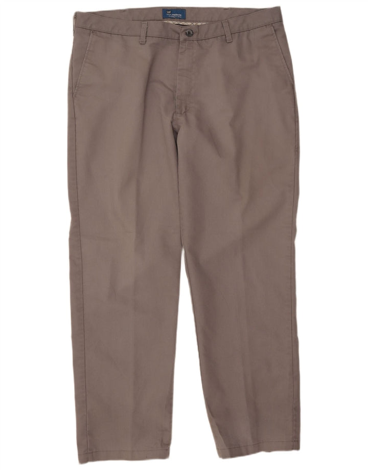 Lee Herren Straight Classic Fit Chinohose W40 L32 Grau Polyester