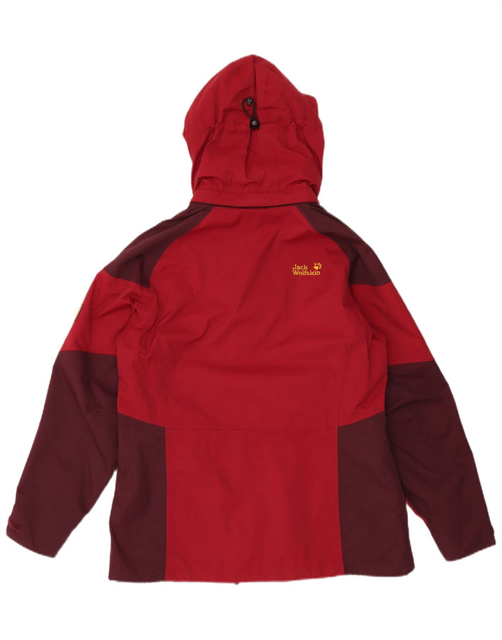 JACK WOLFSKIN Damen Windjacke UK 12/14 Mittelroter Farbblock
