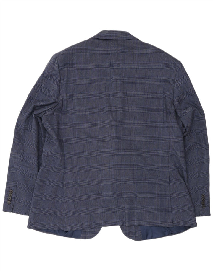 Marks & Spencer Herren-Blazer mit 2 Knöpfen, UK 48, 2XL, blauer Hahnentrittmuster
