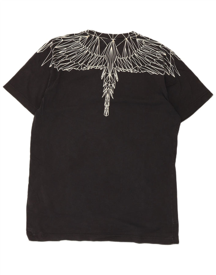 Marcelo Burlon Herren Grafik-T-Shirt-Oberteil aus mittelschwarzer Baumwolle