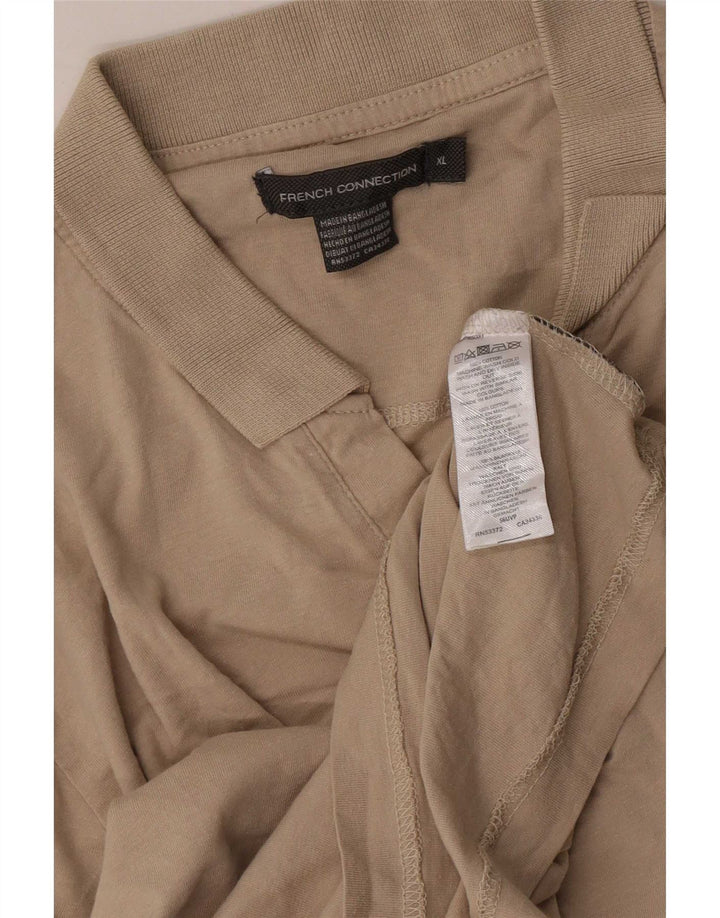 French Connection Herren Poloshirt XL Beige Baumwolle