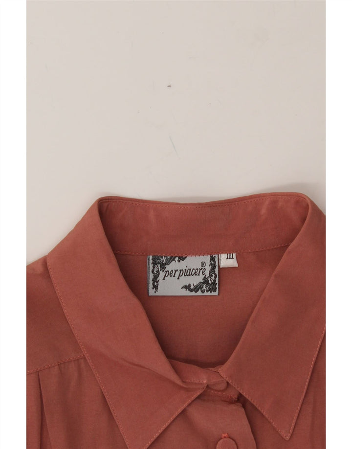 VINTAGE Womens Oversized Shirt Blouse UK 22 3XL Maroon Acetate Vintage Vintage and Second-Hand Vintage from Messina Hembry 