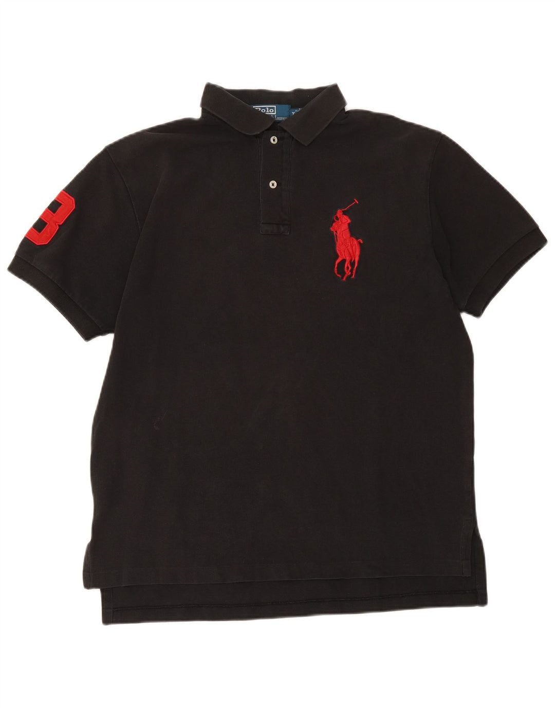 Polo Ralph Lauren Herren-Grafikhemd aus mittelschwarzer Baumwolle