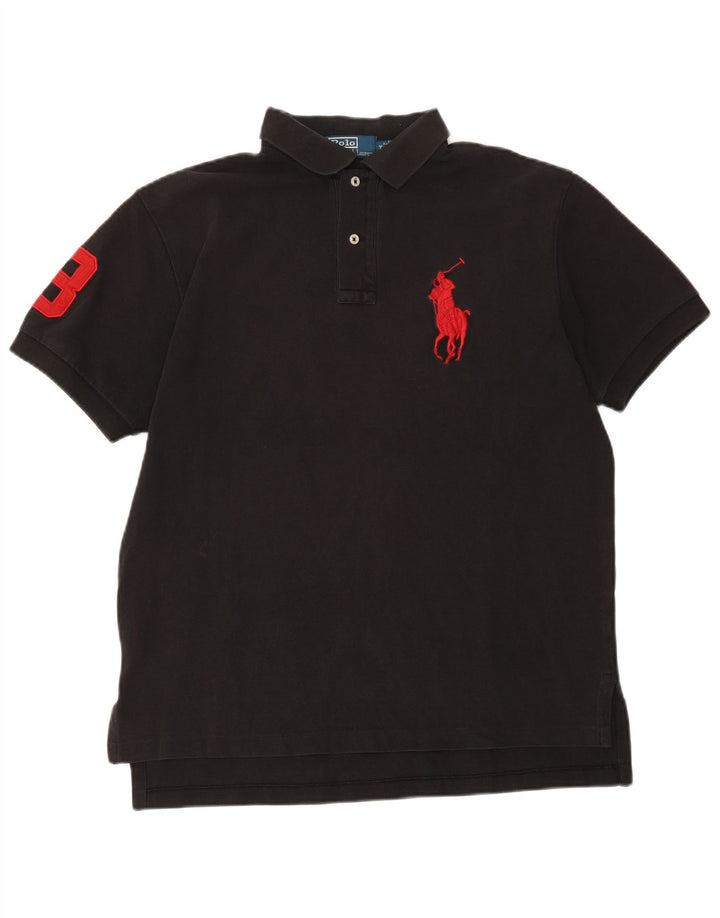Polo Ralph Lauren Herren-Grafikhemd aus mittelschwarzer Baumwolle