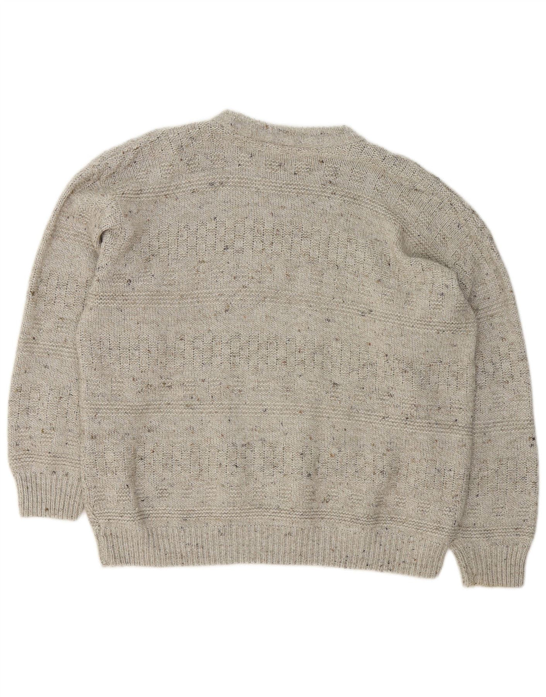 Vintage Herren Pullover mit Rundhalsausschnitt, Größe L, Grau