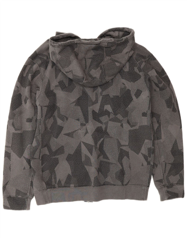 NIKE Herren-Kapuzenpullover mit Reißverschluss, mittelgrau, geometrisch