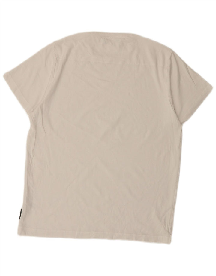 French Connection Herren T-Shirt Top XL aus weißer Baumwolle