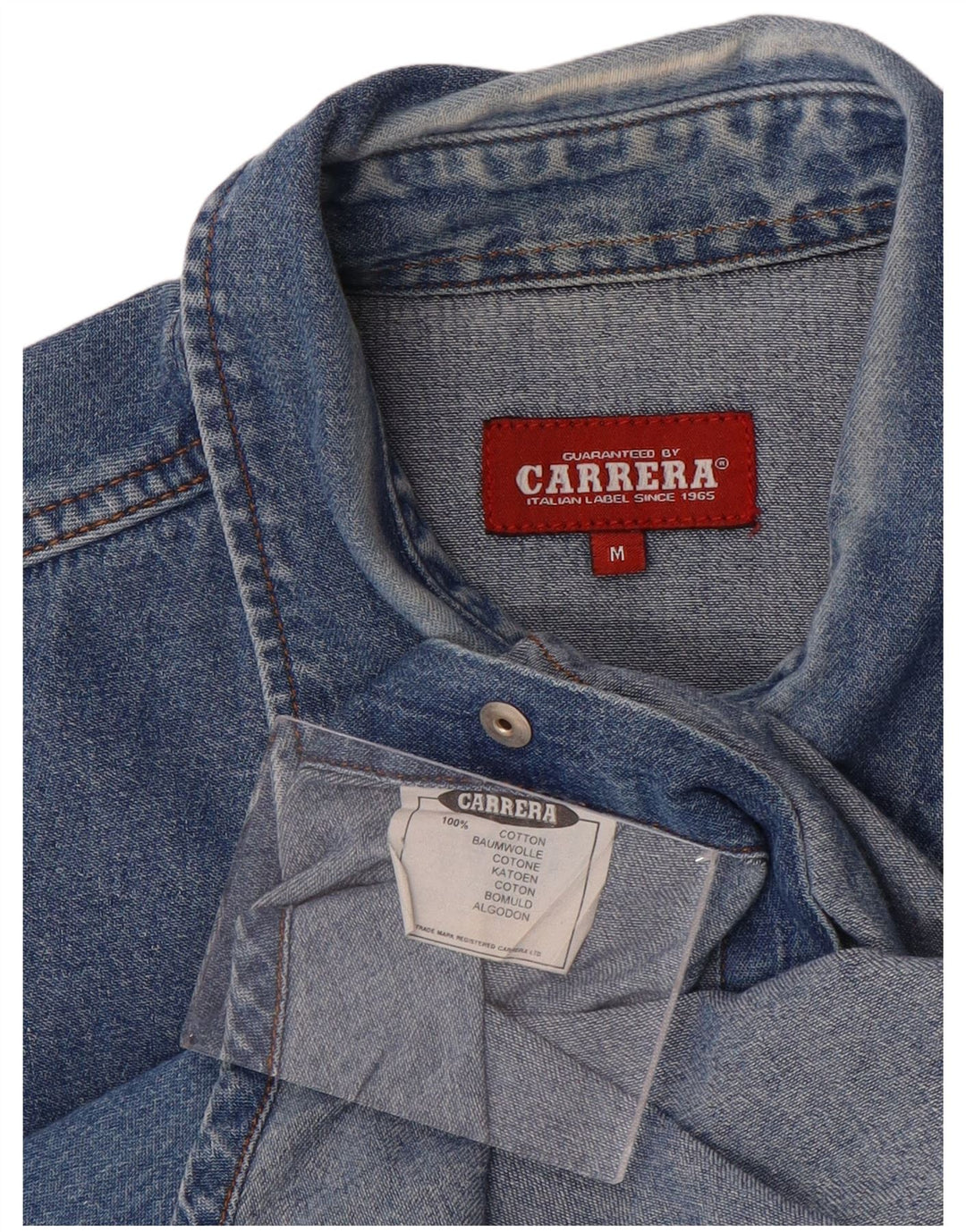 CARRERA Herren-Jeanshemd aus mittelblauer Baumwolle