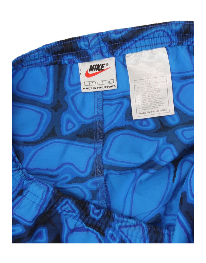 NIKE Womens Abstract Pattern Sport Shorts US 4/6 Small  Blue Polyamide Vintage Nike and Second-Hand Nike from Messina Hembry 