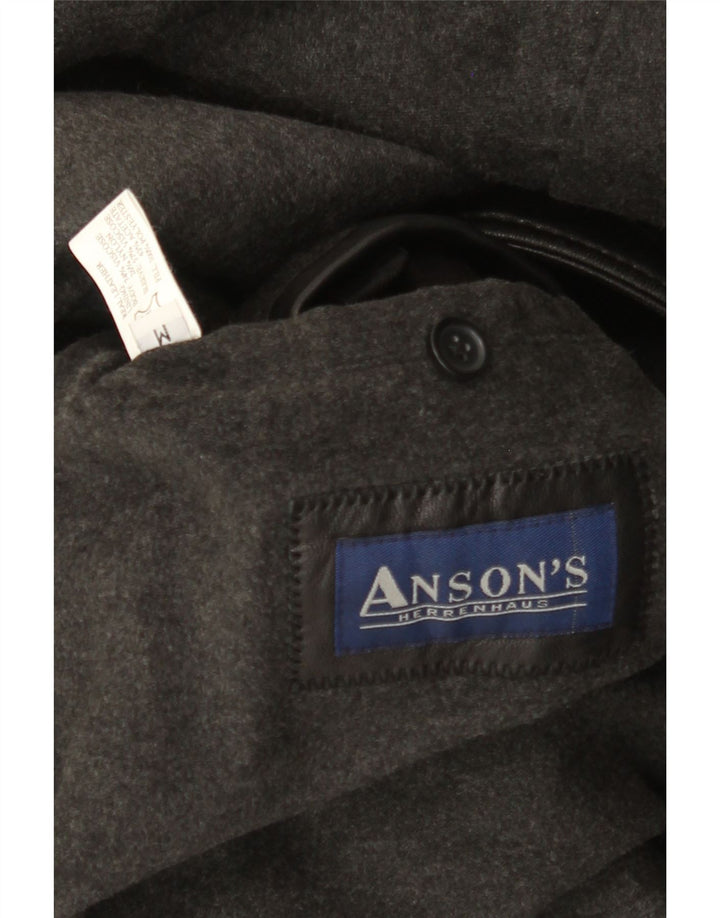 Anson's Herrenhaus Herren Lederjacke UK 38 Mittelschwarzes Leder