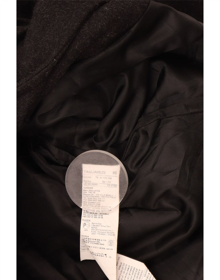 BENETTON Damen Mantel IT 46 Große graue Wolle