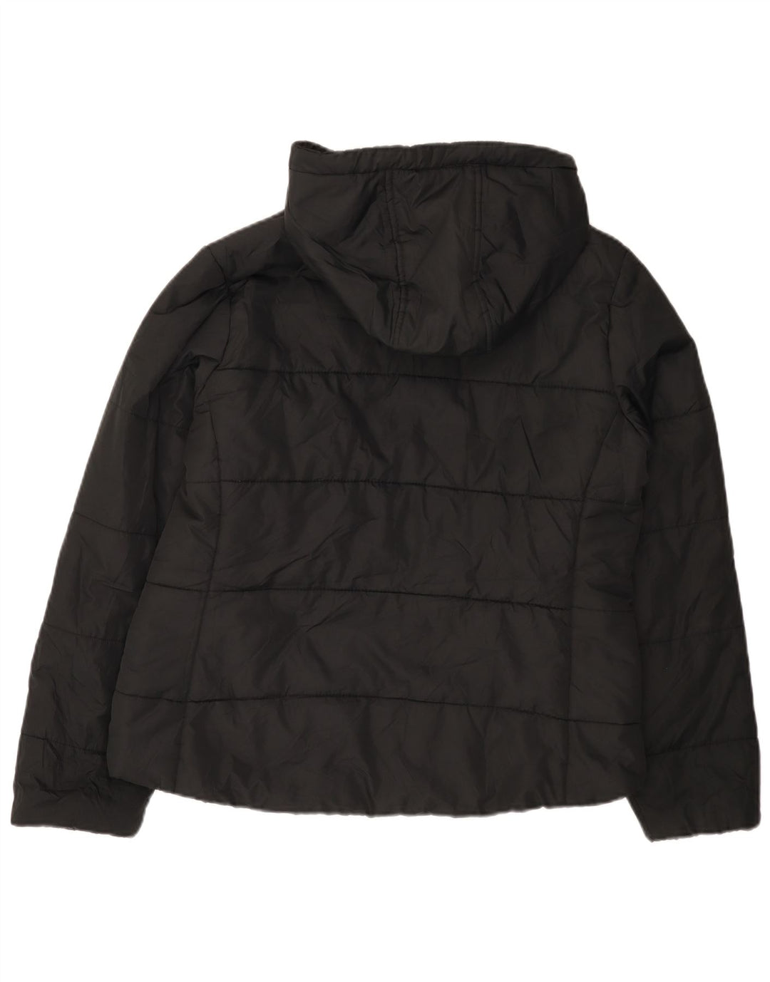 Fila Wattierte Damenjacke mit Kapuze, UK 12, Mittelschwarz, Polyester
