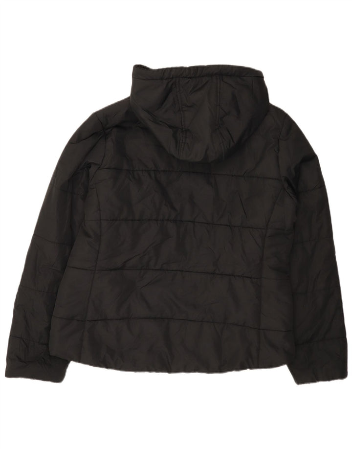 Fila Wattierte Damenjacke mit Kapuze, UK 12, Mittelschwarz, Polyester