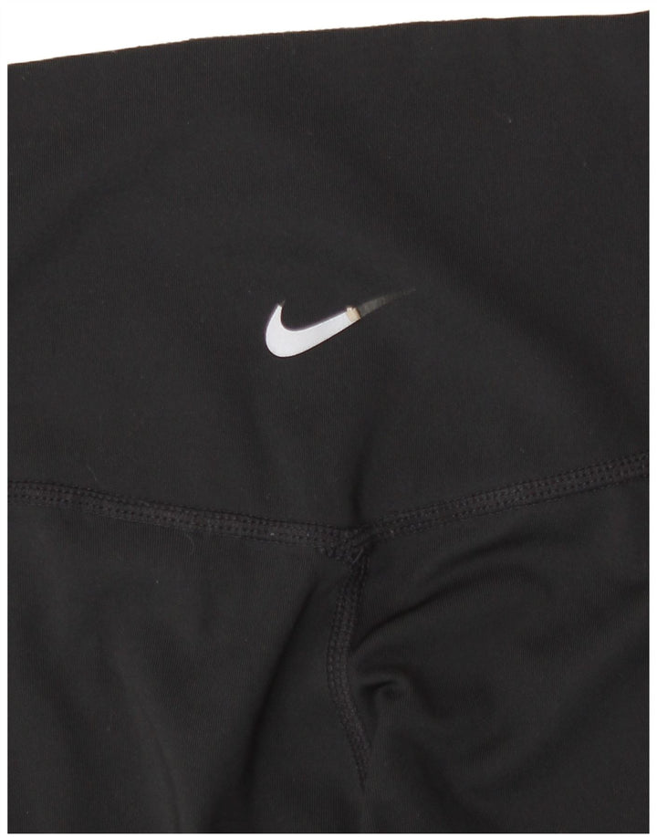 Nike Damen Dri Fit Graphic Leggings UK 12 Mittelschwarzes Polyester