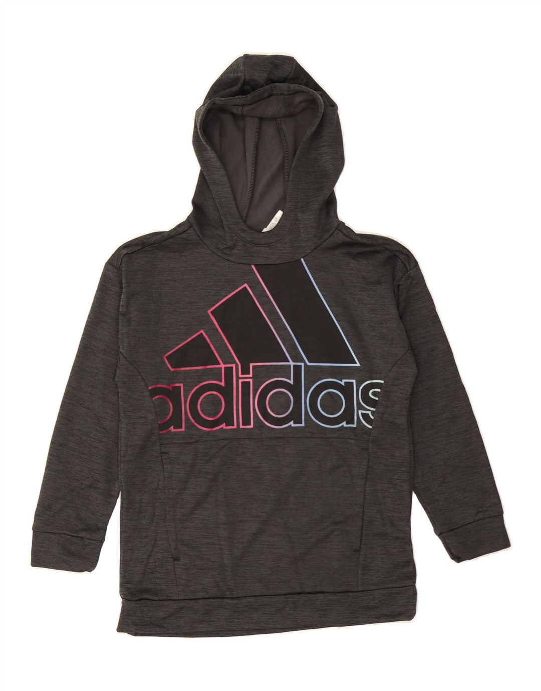 ADIDAS Boys Graphic Hoodie Jumper 13-14 Years Large Black Polyester Vintage Adidas and Second-Hand Adidas from Messina Hembry 