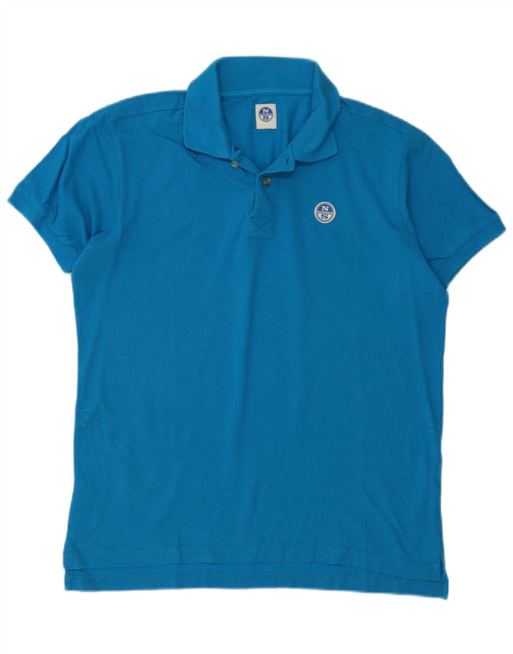 North Sails Herren-Poloshirt aus mittelblauer Baumwolle