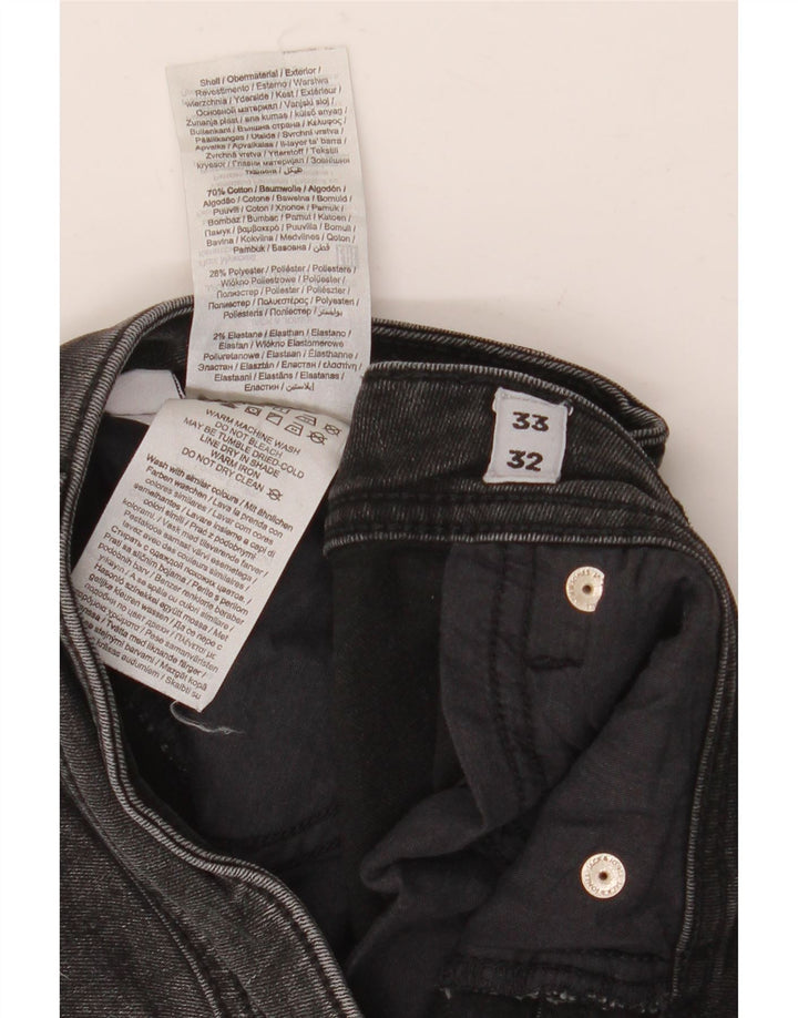 Jack & Jones Herren Slim Jeans W33 L32 Schwarze Baumwolle