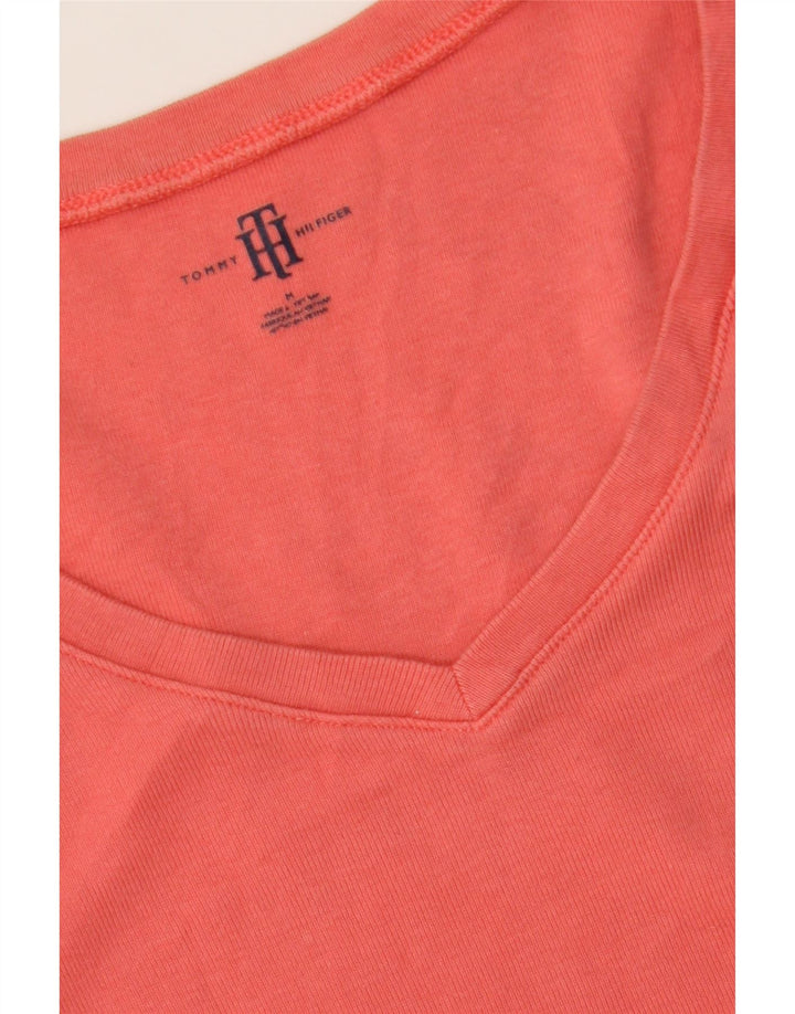TOMMY HILFIGER Womens T-Shirt Top UK 12 Medium Red Vintage Tommy Hilfiger and Second-Hand Tommy Hilfiger from Messina Hembry 