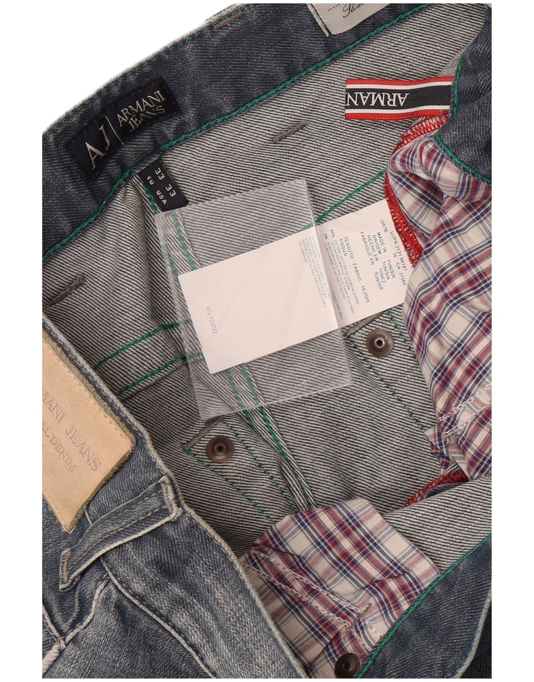 Armani Herren Distressed Slim Jeans W33 L32 Blaue Baumwolle