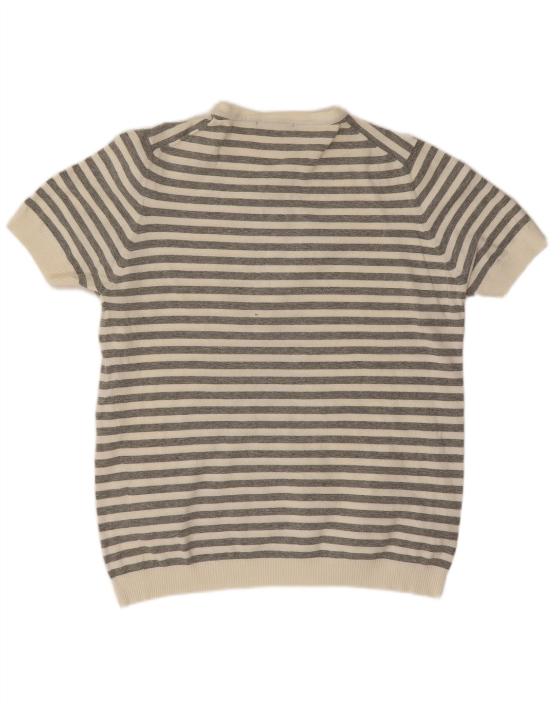 Zara Herren-Poloshirt, groß, grau gestreift