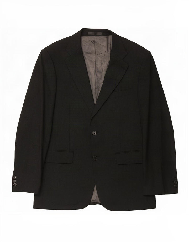Marks & Spencer Herren-Blazer mit 2 Knöpfen, UK 38, Mittelschwarz, Schurwolle