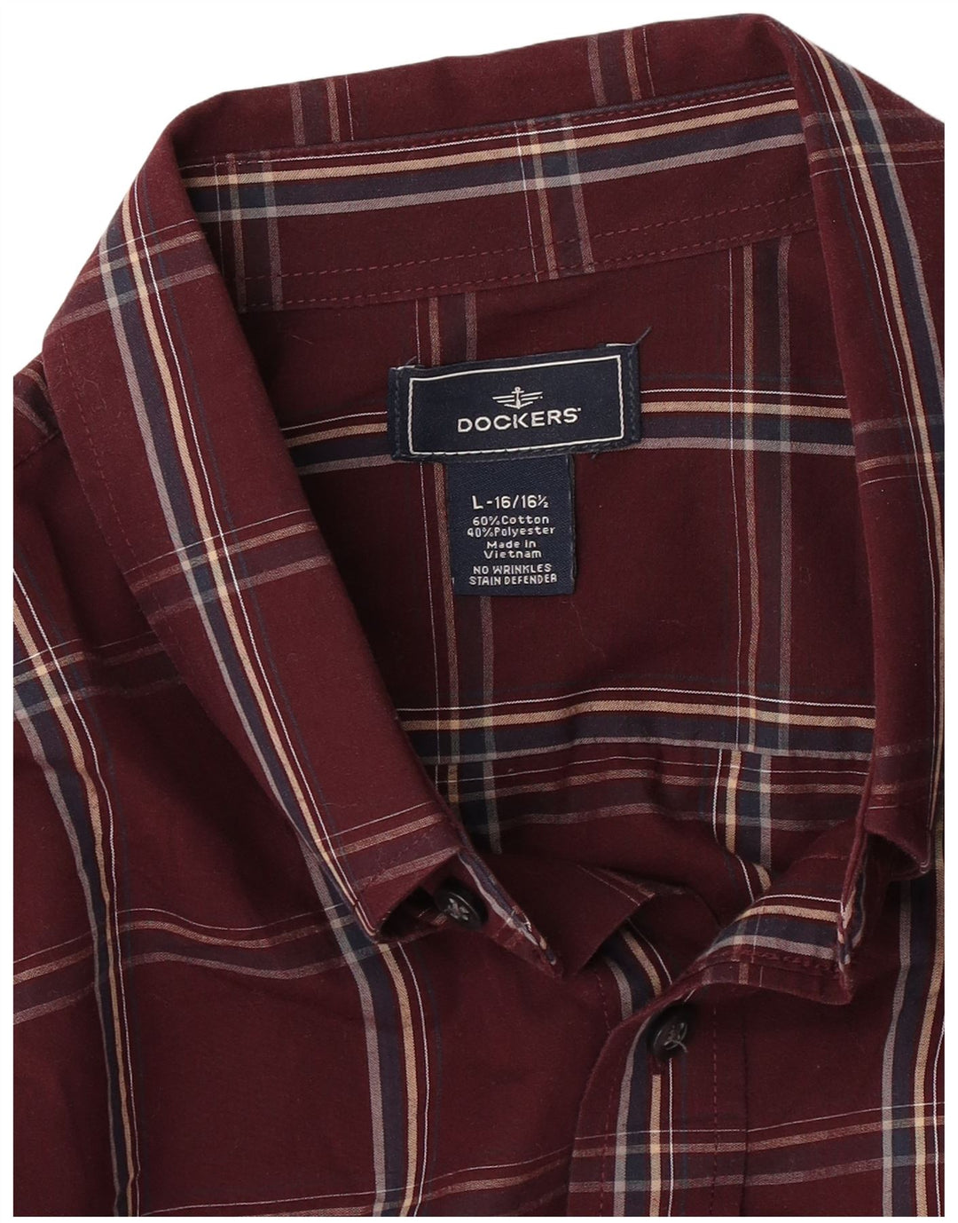 Dockers Herrenhemd Größe 16 16 1/2 große rot karierte Baumwolle