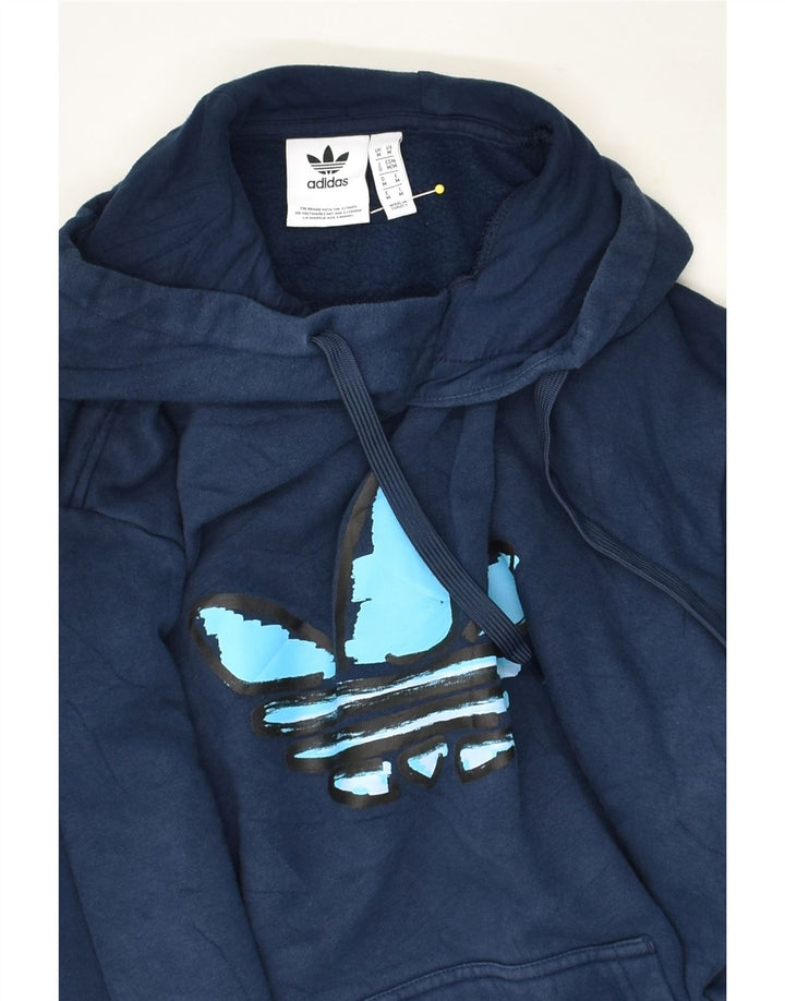 ADIDAS Herren-Kapuzenpullover mit Grafik, mittelgroß, marineblau, Polyester