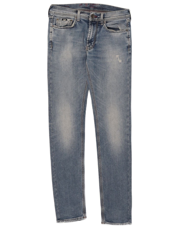 Gas Damen Skinny Jeans W31 L34 Blaue Baumwolle