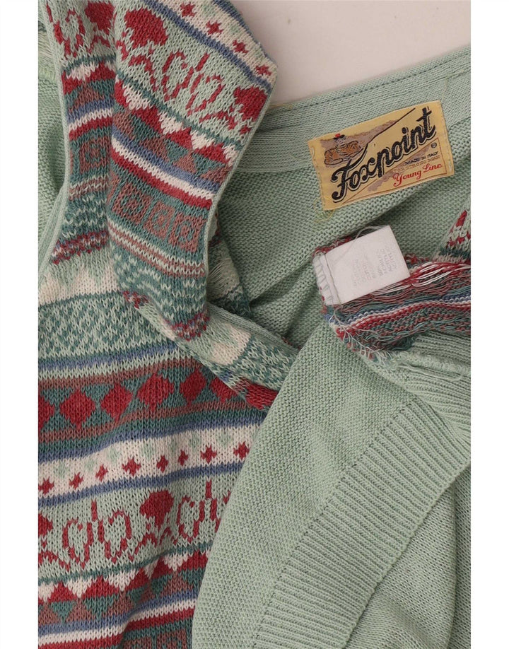 Vintage Herren ärmelloser Cardigan Pullover Medium Mehrfarbig Fair Isle