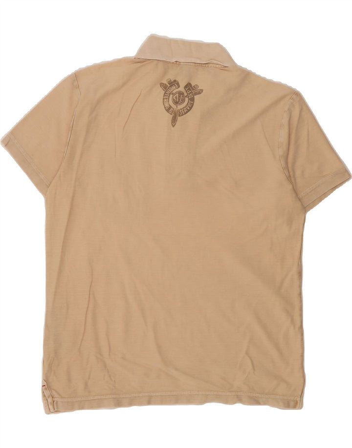 MARLBORO CLASSICS Mens Polo Shirt Large Beige Cotton Vintage Marlboro Classics and Second-Hand Marlboro Classics from Messina Hembry 