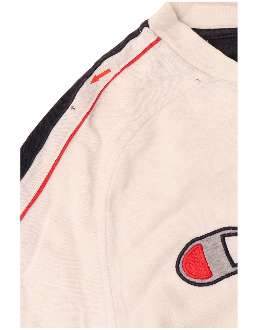 Champion Herren-Sweatshirt mit Grafik, Mittelweiß, Farbblock