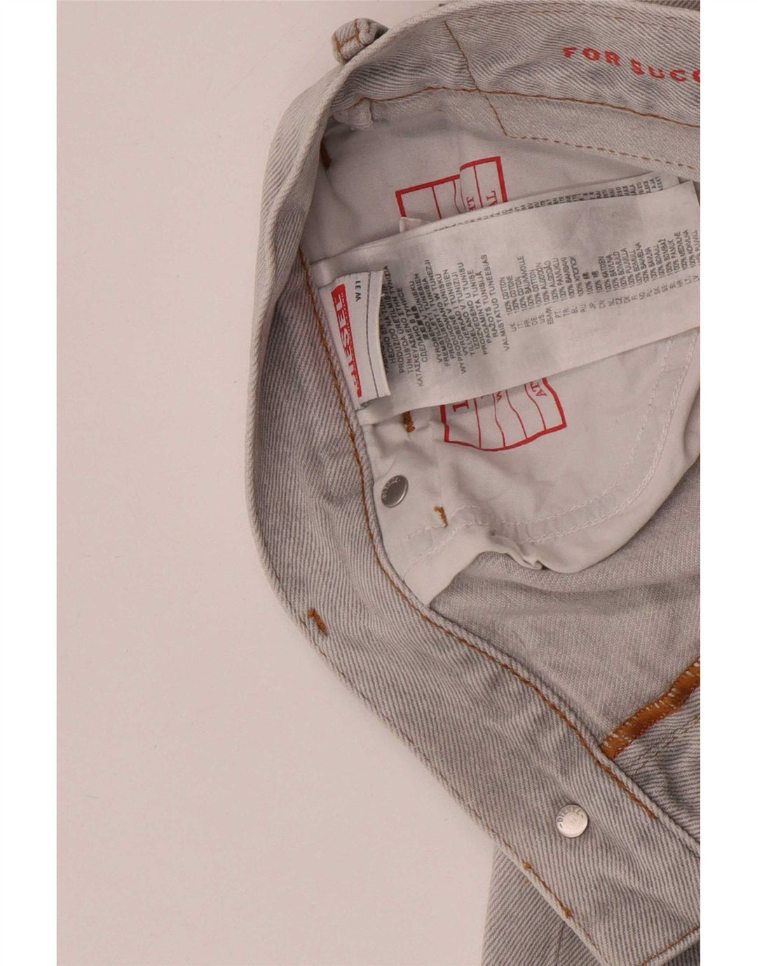 Diesel Herren Straight Jeans W31 L30 Graue Baumwolle