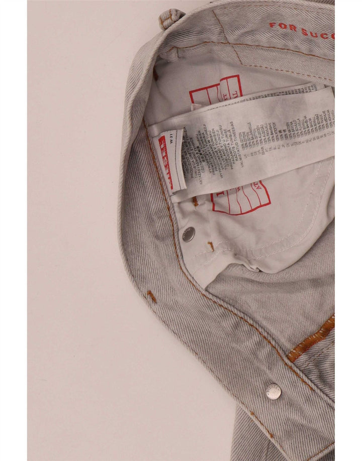 Diesel Herren Straight Jeans W31 L30 Graue Baumwolle