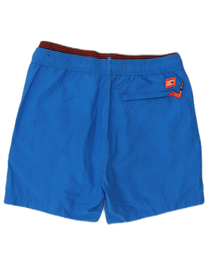 SUPERDRY Herren-Badeshorts mit Grafik, mittelblau, Polyester