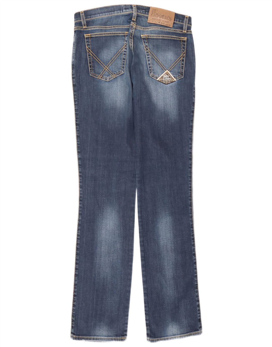 Roy Rogers Damen Bootcut Jeans IT 46 Large W32 L36 Blaue Baumwolle