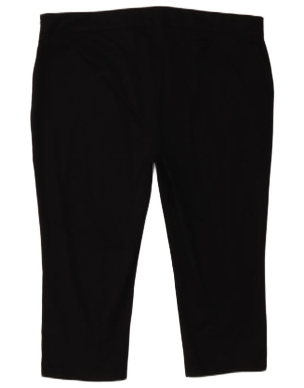 Marks & Spencer Womens Capri Trousers UK 20 2XL W42 L21 Black Cotton