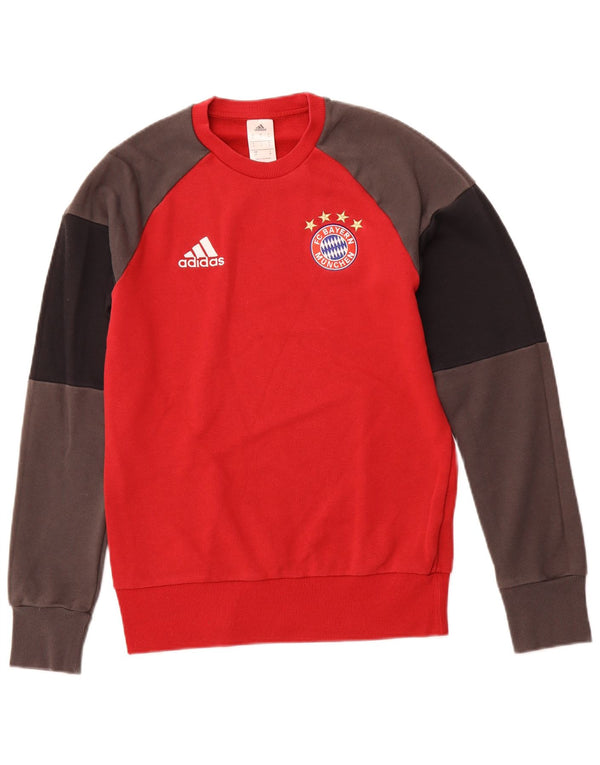 ADIDAS Herren FC Bayern München Sweatshirt Pullover Klein Rot Farbblock