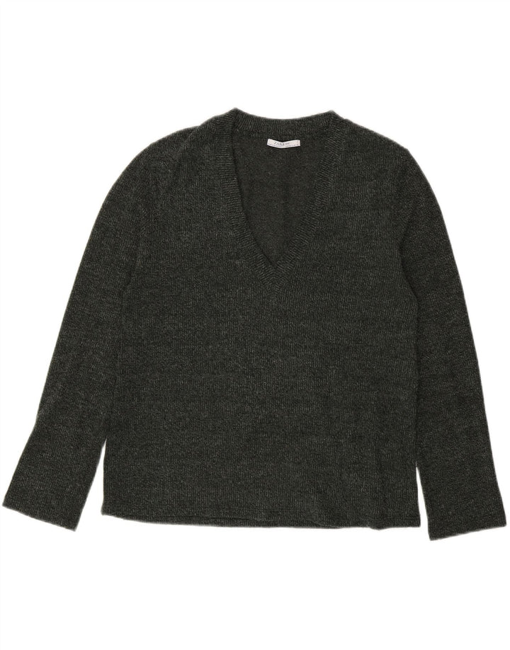 Zara Damen-Pullover mit V-Ausschnitt, Gr. 10, Größe S, Grau