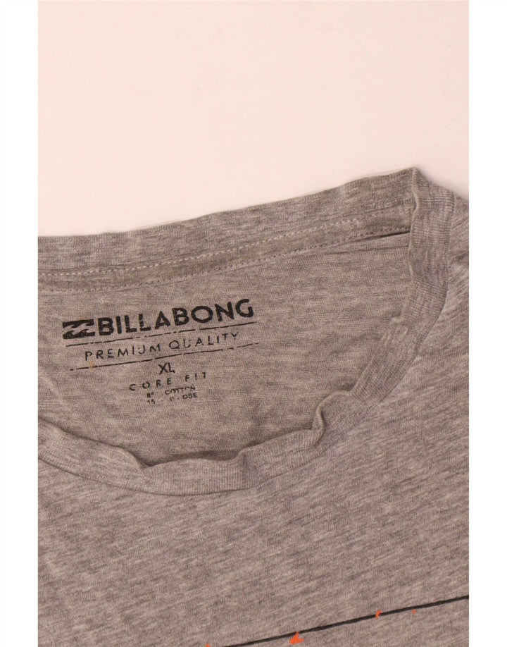 Billabong Herren Core Fit Graphic T-Shirt Top XL Grau Baumwolle