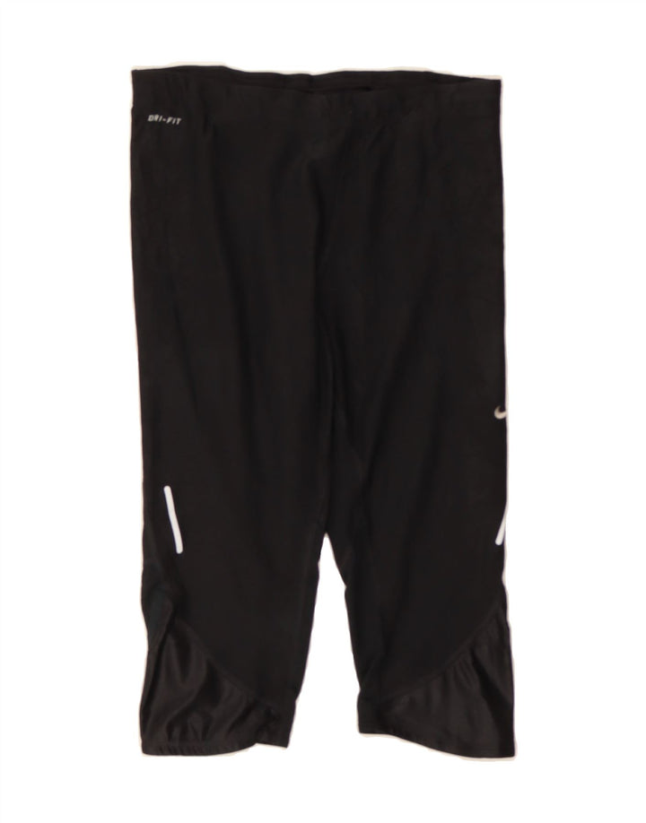 NIKE Womens Dri Fit Capri Tracksuit Trousers UK 12 Medium Black Vintage Nike and Second-Hand Nike from Messina Hembry 