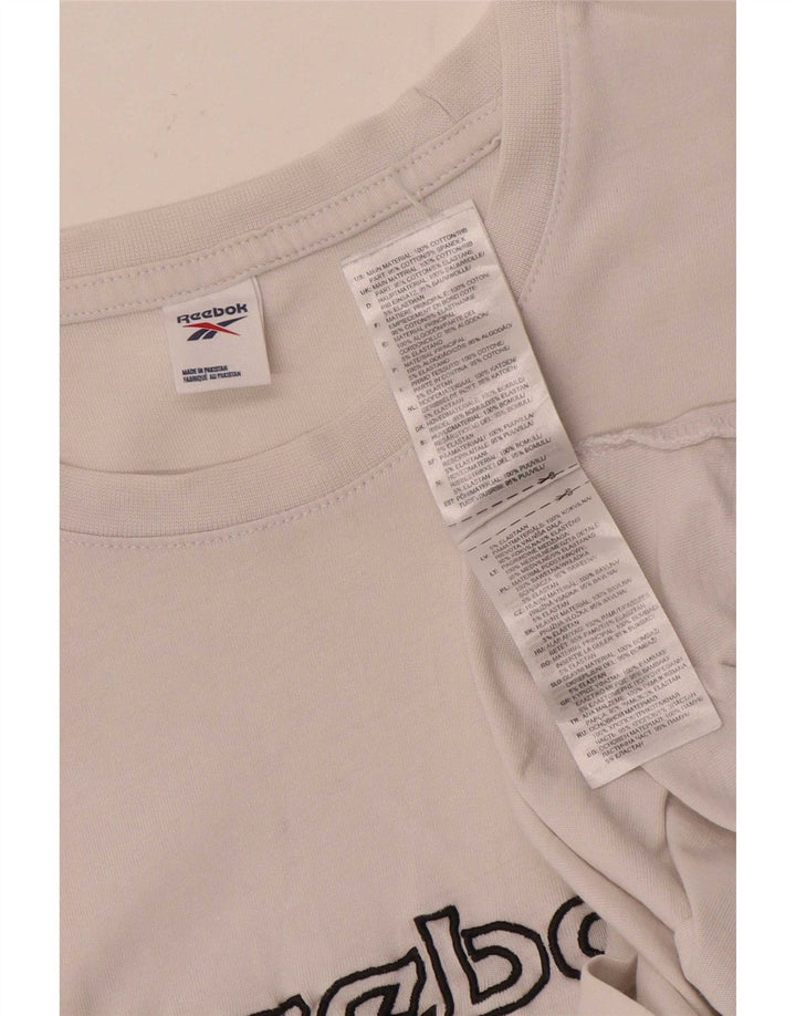 Reebok Herren Grafik T-Shirt Top Small Weiß Baumwolle