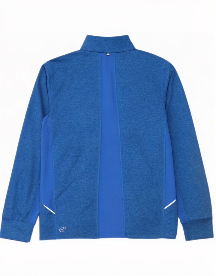 Puma Herren-Trainingsanzug-Oberteil mit Reißverschluss am Hals, groß, blau, Farbblock