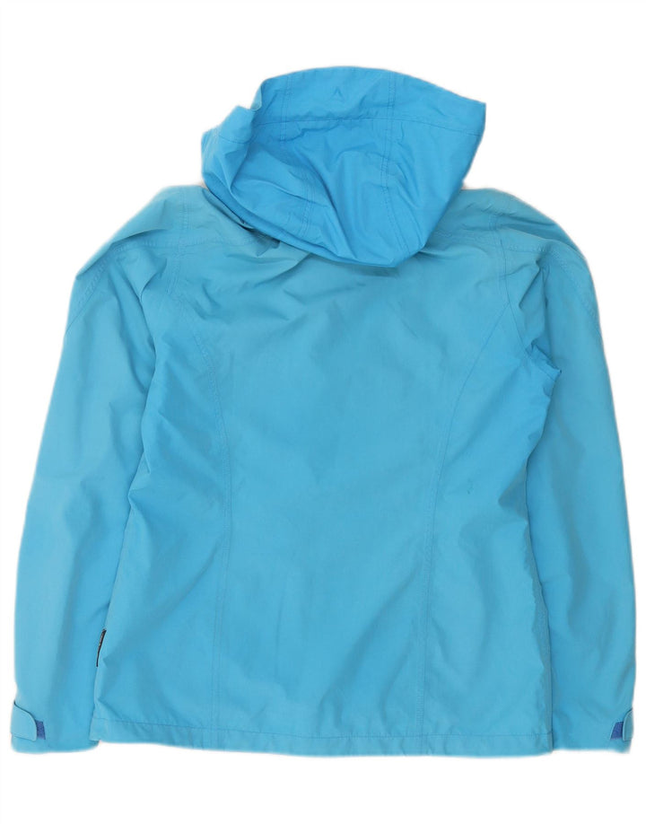 Schöffel Damen-Regenjacke mit Kapuze, UK 10, Größe S, blau, Polyester