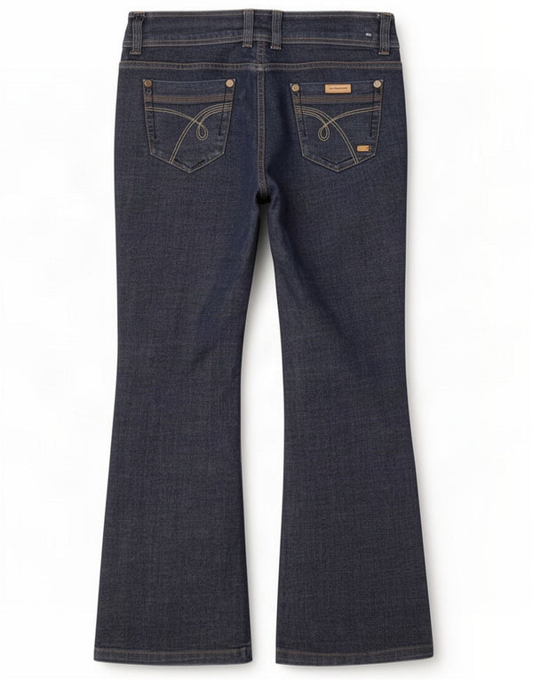 Red Herring Womens Slim Flared Jeans UK 12 Medium W31 L29 Navy Blue Cotton