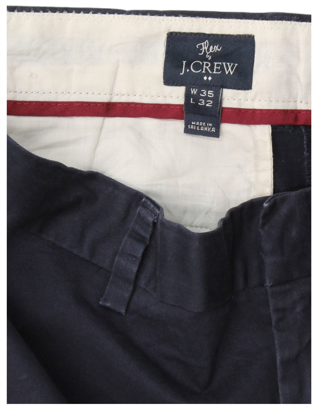 J. CREW Herren Flex Slim Chinohose W35 L30 Marineblaue Baumwolle