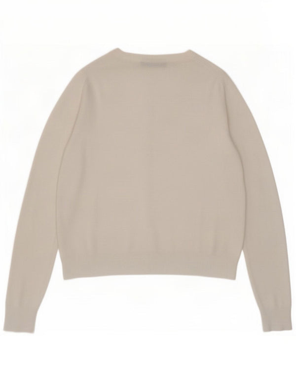 Marks & Spencer Damen Crop Cardigan Pullover UK 12 Mittelweiße Viskose