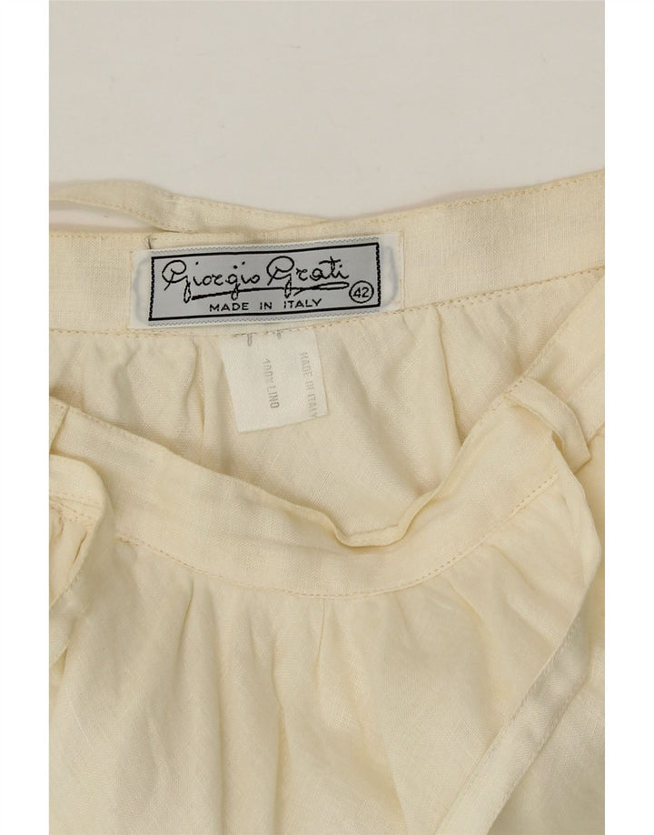 Giorgio Grati Damen Asymmetrischer Rock IT 42 Medium W24 Off White
