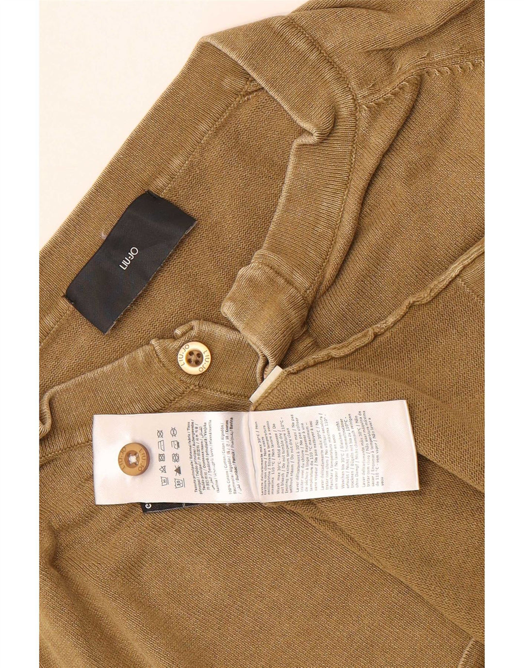 Liu Jo Herren T-Shirt Top Large Khaki Baumwolle