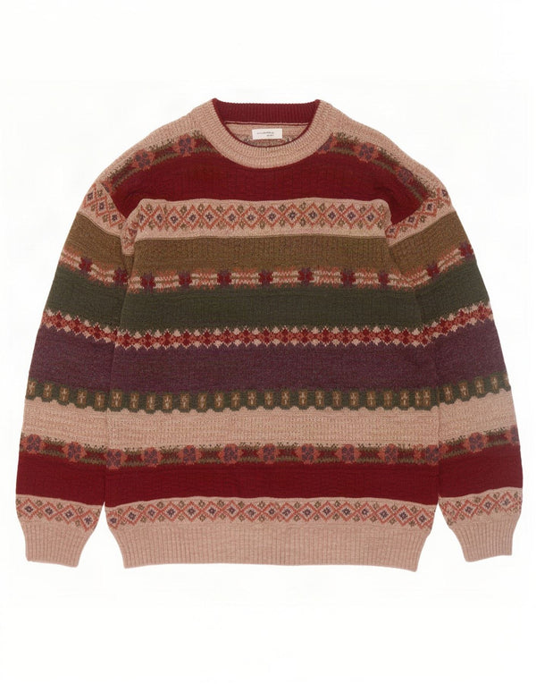 Vintage Herren Pullover mit Rundhalsausschnitt IT 50 Medium Mehrfarbig Fair Isle