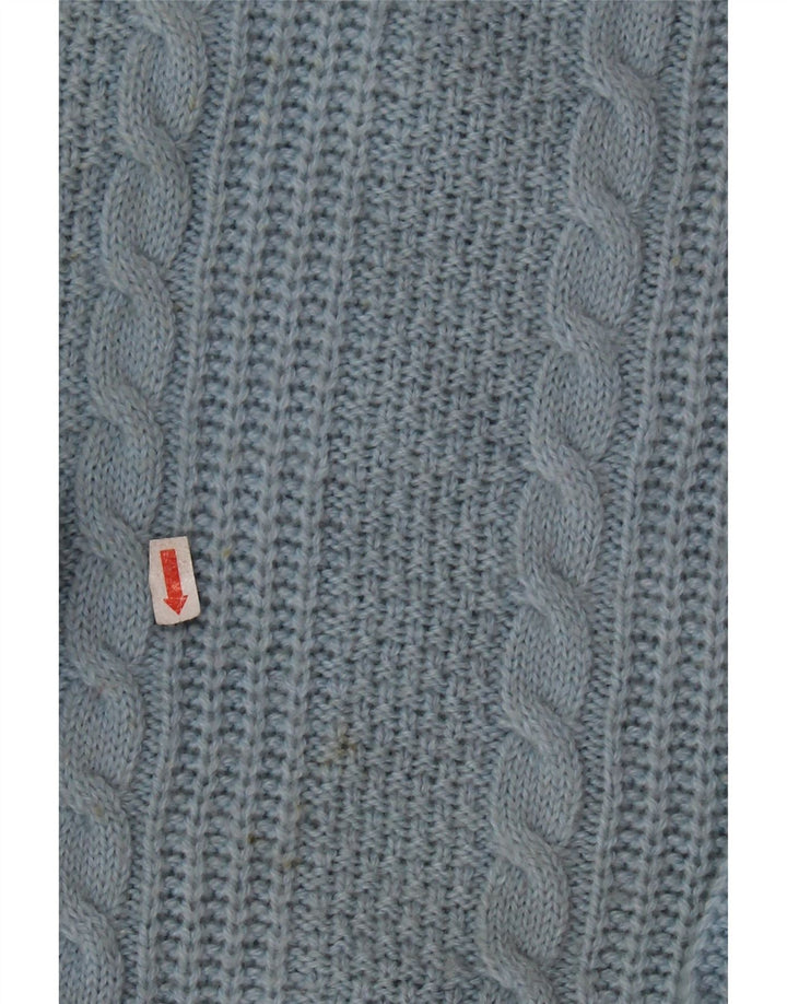 STEFANEL Damen-Pullover in Übergröße mit Rundhalsausschnitt, UK 16, große blaue Wolle